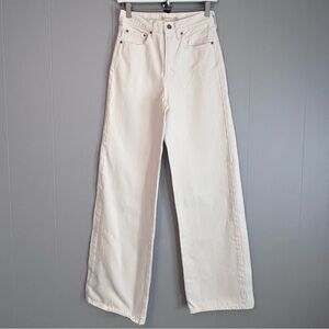 Levi’s Natural white Ribcage Wide Leg Jeans size 27X34 Cotton